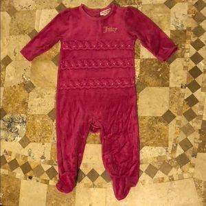 Hot pink velour onsie